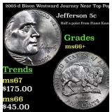 2005-d Bison Jefferson Nickel Westward Journey Nea