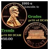 1991-s Proof Lincoln Cent 1c pr70 rd DCAM SEGS