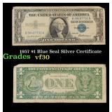 1957 $1 Blue Seal Silver Certificate Grades vf++