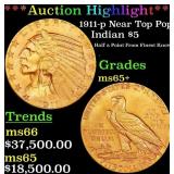 *Highlight* 1911-p Gold Indian Half Eagle Near Top