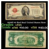 1928D $2 Red Seal United States Note Grades vf+