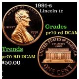 1991-s Proof Lincoln Cent 1c pr70 rd DCAM SEGS