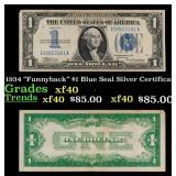 1934 $1 Blue Seal Silver Certificate Grades xf