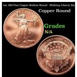 1oz .999 Fine Copper Bullion Round - Walking Liber