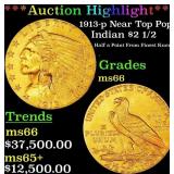 *Highlight* 1913-p Gold Indian Quarter Eagle Near