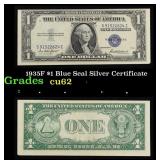 1935F $1 Blue Seal Silver Certificate Grades Selec