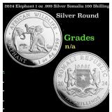 2024 Elephant 1 oz .999 Silver Somalia 100 Shillin
