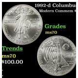 1992-d Columbus Modern Commem Dollar $1 ms70 SEGS
