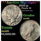 *Highlight* 1935-p Peace Dollar $1 ms66 SEGS (fc)