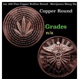 1oz .999 Fine Copper Bullion Round - Marijuana Sla