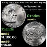 2005-p Bison Jefferson Nickel Westward Journey Nea