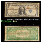 1935A $1 Blue Seal Silver Certificate Grades f+