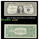 1957 $1 Blue Seal Silver Certificate Grades Choice