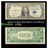 1935A $1 Blue Seal Silver Certificate Grades vf++