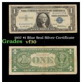 1957 $1 Blue Seal Silver Certificate Grades vf++