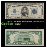 1934C $5 Blue Seal Silver Certificate Grades Selec