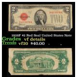 1928F $2 Red Seal United States Note Grades vf det