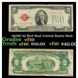 1928G $2 Red Seal United States Note Grades vf++