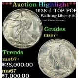 *Highlight* 1938-d Walking Liberty Half Dollar TOP