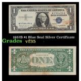 1957B $1 Blue Seal Silver Certificate Grades vf++