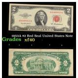 1953A $2 Red Seal United States Note Grades xf