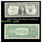 1957 $1 Blue Seal Silver Certificate Grades Choice