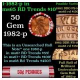 BU Shotgun Lincoln 1c roll, 1982-p 50 pcs Bank Wra