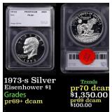 1973-s Silver Proof Eisenhower Dollar 1 pr69+ dcam