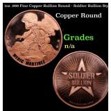 1oz .999 Fine Copper Bullion Round - Soldier Bulli