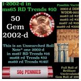 BU Shotgun Lincoln 1c roll, 2002-d 50 pcs Bank Wra