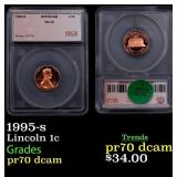 1995-s Proof Lincoln Cent 1c pr70 dcam SEGS