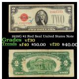 1928G $2 Red Seal United States Note Grades vf++