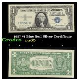 1957 $1 Blue Seal Silver Certificate Grades Gem CU