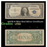 1957B $1 Blue Seal Silver Certificate Grades vf++
