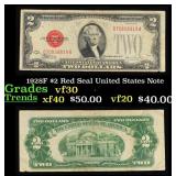 1928F $2 Red Seal United States Note Grades vf++