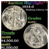 *Highlight* 1934-d Walking Liberty Half Dollar 50c