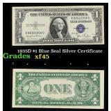 1935D $1 Blue Seal Silver Certificate Grades xf+