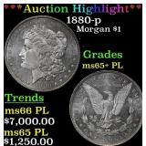 *Highlight* 1880-p Morgan Dollar $1 ms65+ PL SEGS