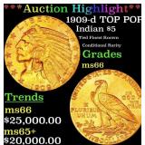 *Highlight* 1909-d Gold Indian Half Eagle TOP POP!