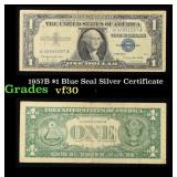 1957B $1 Blue Seal Silver Certificate Grades vf++