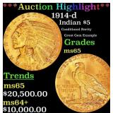 *Highlight* 1914-d Gold Indian Half Eagle $5 GEM U