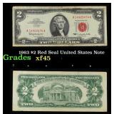 1963 $2 Red Seal United States Note Grades xf+