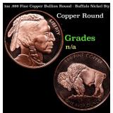 1oz .999 Fine Copper Bullion Round - Buffalo Nicke