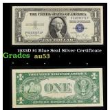 1935D $1 Blue Seal Silver Certificate Grades Selec