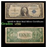 1935D $1 Blue Seal Silver Certificate Grades vf++