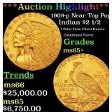 *Highlight* 1909-p Gold Indian Quarter Eagle Near