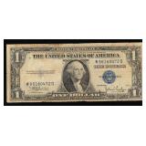 1935C $1 Blue Seal Silver Certificate Grades vf+