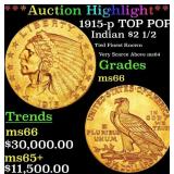 *Highlight* 1915-p Gold Indian Quarter Eagle TOP P