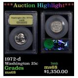 *Highlight* 1972-d Washington Quarter 25c ms68 SEG