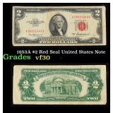 1953A $2 Red Seal United States Note Grades vf++